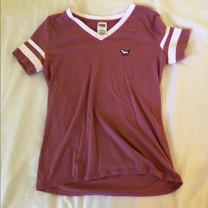 rose and white PINK tee shirt